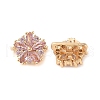 Brass Pave Cubic Zirconia Spacer Bars KK-B090-03A-02G-2