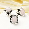 Natural Rose Quartz Adjustable Rings X-RJEW-I108-02AS-03-1