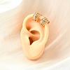 Brass Micro Pave Clear Cubic Zirconia Cuff Earrings EJEW-F370-29G-2