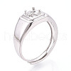 Rhodium Plated 925 Sterling Silver Solitaire Ring Setting STER-T008-21P-1