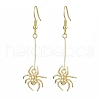 Halloween Spider Brass Dangle Earrings EJEW-JE05859-1