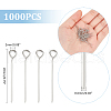 1000Pcs 304 Stainless Steel Eye Pins STAS-UN0058-28P-01-3