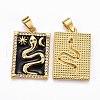 Brass Micro Pave Clear Cubic Zirconia Pendants ZIRC-J025-55G-3