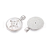 Brass Micro Pave Clear Cubic Zirconia Pendants KK-N254-213P-2