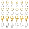 Zinc Alloy Lobster Claw Clasps with Brass Wire Guardian and Protectors with Iron Open Jump Rings DIY-YW0010-08-1