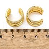 Brass Micro Pave Clear Cubic Zirconia Cuff Earrings EJEW-H158-23G-5
