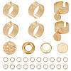 DELORIGIN DIY Flat Round Charms Cuff Ring Making Kit DIY-DR0001-22G-1