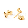 304 Stainless Steel Tiny Antlers Stud Earrings with 316 Stainless Steel Pins for Women EJEW-J043-08G-2