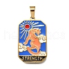 Tarot 304 Stainless Steel Enamel Pendants STAS-M119-09Q-G-1
