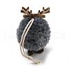 Christmas Themed Plush & Wood Deer Ball Pendant Decoration HJEW-E008-01C-2