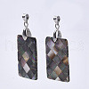Single-Sided Natural Black Lip Shell and White Shell Pendants X-SSHEL-N034-32A-3