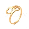 Ion Plating(IP) 201 Stainless Steel Double Heart Finger Ring for Valentine's Day RJEW-G266-10G-3