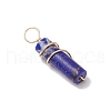 Dyed Synthetic Imperial Column Copper Wire Wrapped Pendants PALLOY-JF03490-4