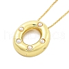 Brass & Plastic Pearl Letter Pendant Box Chain Necklaces for Women NJEW-U017-01G-15-2