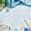 Flower Multi-Layer Polyester & Sequin Embroidery Appliques PATC-WH0010-35-4