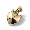 Real 18K Gold Plated Rack Plating Brass Micro Pave Clear Cubic Zirconia Pendants KK-C015-07G-16-3