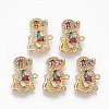 Brass Micro Pave Cubic Zirconia Links connectors ZIRC-T012-81G-1