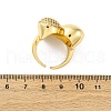 Brass Micro Pave Cubic Zirconia Adjustable Cuff Rings for Women RJEW-U053-07G-5