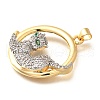 Brass Micro Pave Cubic Zirconia Pendants KK-B128-02G-2