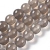 Natural Grey Agate Beads Strands G-G067-8mm-1-1