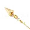 Rack Plating Brass Cable Chain Cone Dowsing Pendulums HJEW-G016-01G-4