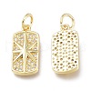 Brass Micro Pave Clear Cubic Zirconia Charms ZIRC-L076-055G-2