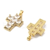 Cross Brass Micro Pave Cubic Zirconia Pendants KK-M325-02G-2