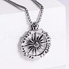 Fashionable Hip-hop Style Stainless Steel Sun Compass Pendant Necklaces Men's Jewelry QA6220-1-1