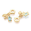 Brass Glass Pendants KK-N271-11G-2