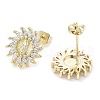 Brass Micro Pave Cubic Zirconia Stud Earrings for Women EJEW-D086-09G-2