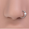 316L Surgical Stainless Steel & Synthetic Opal Ball Hoop Nose Rings WGD306E-01-1