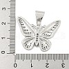 Brass Micro Pave Clear Cubic Zirconia Pendants ZIRC-P115-03P-3