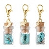 Synthetic Turquoise Chips inside Glass Wishing Bottle Pendant Decoration HJEW-JM03307-02-2