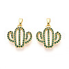 Brass Micro Pave Cubic Zirconia Pendants KK-N257-71G-1