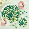SOFPLATE 500Pcs Rubberized Style Imitated Silicone Acrylic Beads MACR-SP0001-07E-6