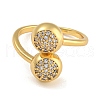 Brass Micro Pave Cubic Zirconia Cuff Rings RJEW-P127-07G-2