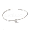 Rack Plating Brass Micro Pave Clear Cubic Zirconia Letter Open Cuff Bangles BJEW-A018-01P-O-2