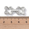 Rack Plating Brass Micro Pave Clear Cubic Zirconia Fold Over Clasps KK-NH0002-03E-P-3