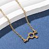 304 Stainless Steel Chemical Symbol Pendant Necklaces NJEW-Z073-03G-02-2