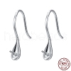 Anti-Tarnish Rhodium Plated 925 Sterling Silver Earring Hooks STER-E041-14P-7