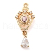 Golden Brass Micro Pave Cubic Zirconia Pendants KK-K350-02G-02-1