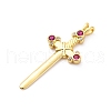 Brass Micro Pave Cubic Zirconia Pendants KK-D325-49G-2
