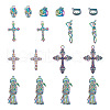 Spritewelry 32Pcs 8 Style Rainbow CoLOR Alloy Pendants PALLOY-SW0001-02-2