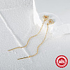 S925 Sterling Silver Hollow Heart Chain Tassel Ear Thread DS1880-1-5