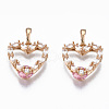 Brass Micro Cubic Zirconia Pendants KK-N235-026C-1