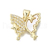 Brass Micro Pave Clear Cubic Zirconia Pendants KK-V010-14G-1