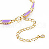 Brass Micro Pave Cubic Zirconia Link Chain Bracelet for Women BJEW-T020-05G-06-3