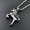 Unicorn Horse Stainless Steel Pendant Punk Hip-hop Necklaces JA5875-3
