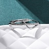 Brass Micro Pave Clear Cubic Zirconia Finger Rings for Women RJEW-S624-02P-1