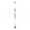 Chakra Synthetic & Natural Mixed Gemstone Pointed Dowsing Pendulums PALLOY-JF02608-01-5